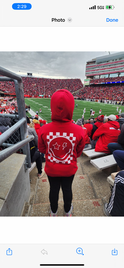 Kids Nebraska Smiley Hoodie