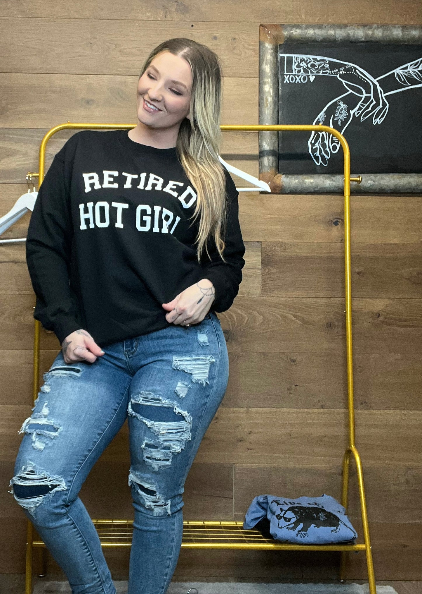 Retired Hot Girl Crewneck